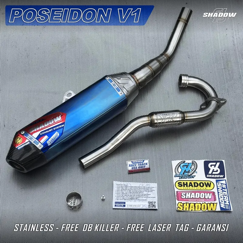 Knalpot CRF150 KLX150 WR155 type POSEIDON BLUE Shadow Exhaust System 0