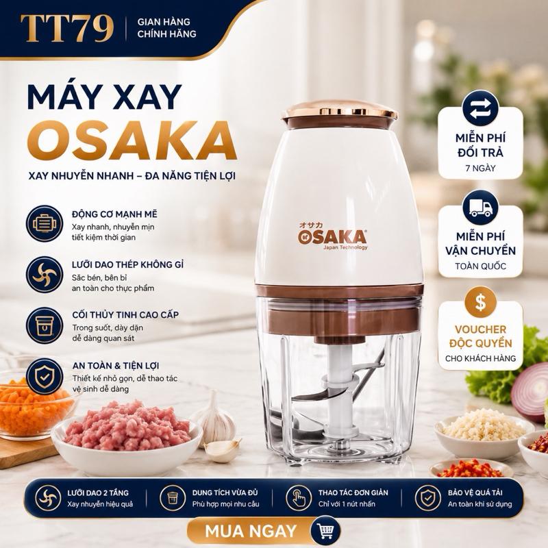 (Hàng Loại 1) Máy xay thịt đa năng Osaka 700ml, máy xay cầm tay ,máy xay sinh tố đa năng
