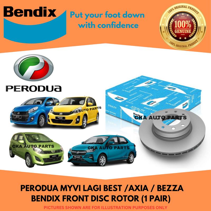 BENDIX FRONT DISC ROTOR PERODUA MYVI LAGI BEST AXIA BEZZA (1PAIR ...