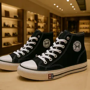 Sepatu Anak Sekolah SD SMP DAN SMA Terbaru Casual Karet Hitam Putih Shoes