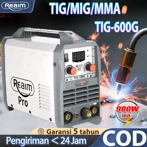 REAIM Mesin Las Inverter TIG-400 Welding Machine 400A / Alat Las TIG & MMA dengan Tampilan Digital & 4 Mode Pengaturan / Mesin Las Lengkap untuk Baja, Stainless Steel, Aluminium & Logam Lainnya dengan Sistem Anti-Stick dan Overload Protection