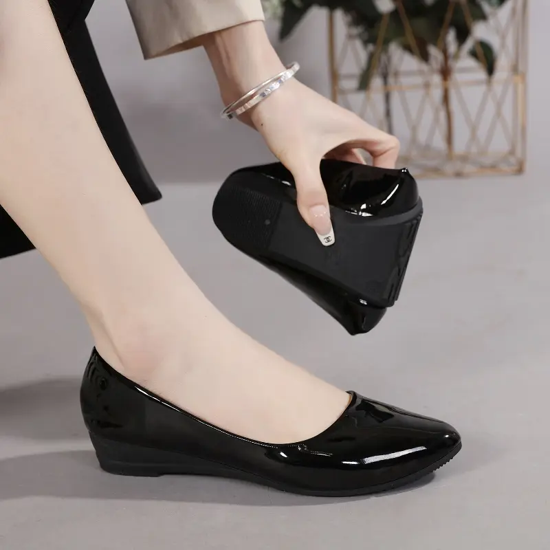 GF 1 Inch Heel Wedge Leather Elegant black shoes for women Classy Fashion School shoes Office Shoes Stylish Heeled - TikTok Shop Philippines GF 1 Inch Heel Wedge Leather Elegant black shoes for women Classy Fashion School shoes Office Shoes Stylish Heeled - TikTok Shop Philippines