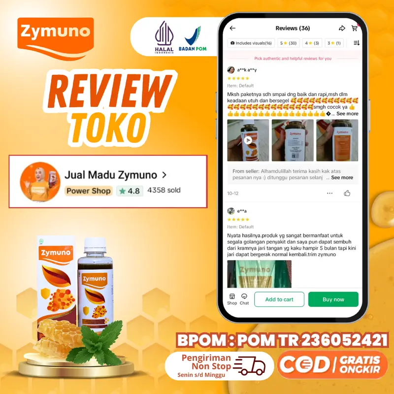 Madu Zymuno Asli - Program Garis Dua Suami Istri Cepat Hamil - 1 Botol @200ml Solusi Herbal Tips Ikhtiar Terapi Kesuburan Alami Original Telur - [Halal dan BPOM, murah] 6