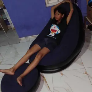 [Garansi purna jual] Bean Bag Dewasa Single Sofa Minimalis 110cm*110cm*85cm Coklat/Biru Sofa tiup Portabel Tahan Air Pompa gratis Tahan Lama Siap Kirim Furniture Desain Elegan Dewasa Bentuk Bulat