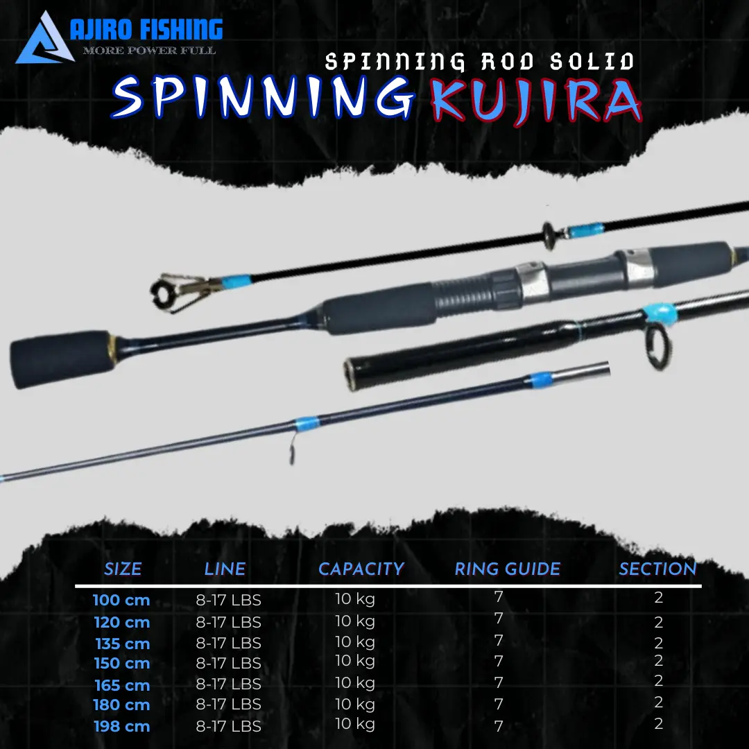 JORAN PANCING SPINNING FIBER SOLID DRAG 10 KG AJIRO KUJIRA 100 120 135 150 165 180 198 210 CM