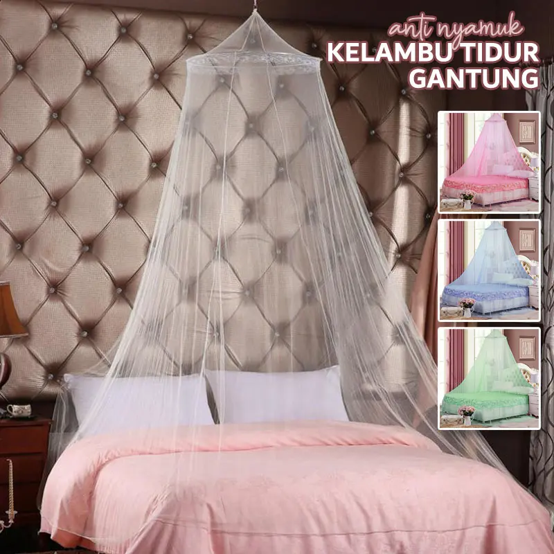 Kelambu Tempat Tidur Bulat Gantung Anti Nyamuk 60cm x 250xm / Kelambu Pengantin / C1