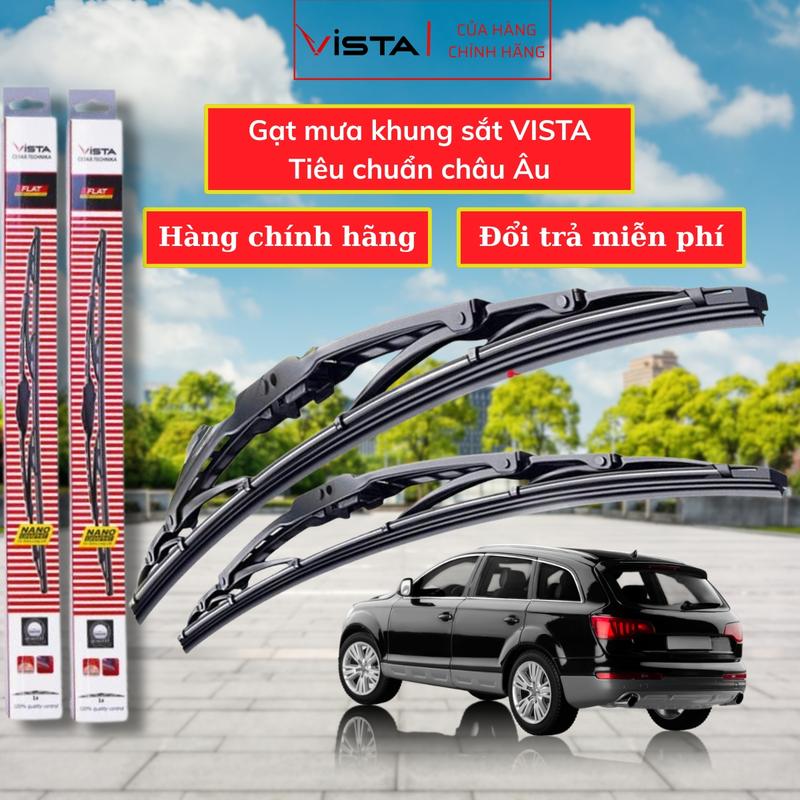  Gạt mưa ô tô Vista khung sắt lưỡi silicon chính hãng châu Âu có Mã và Tem bảo hành chính hãng - Cần gạt nước ô tô khung sắt 
