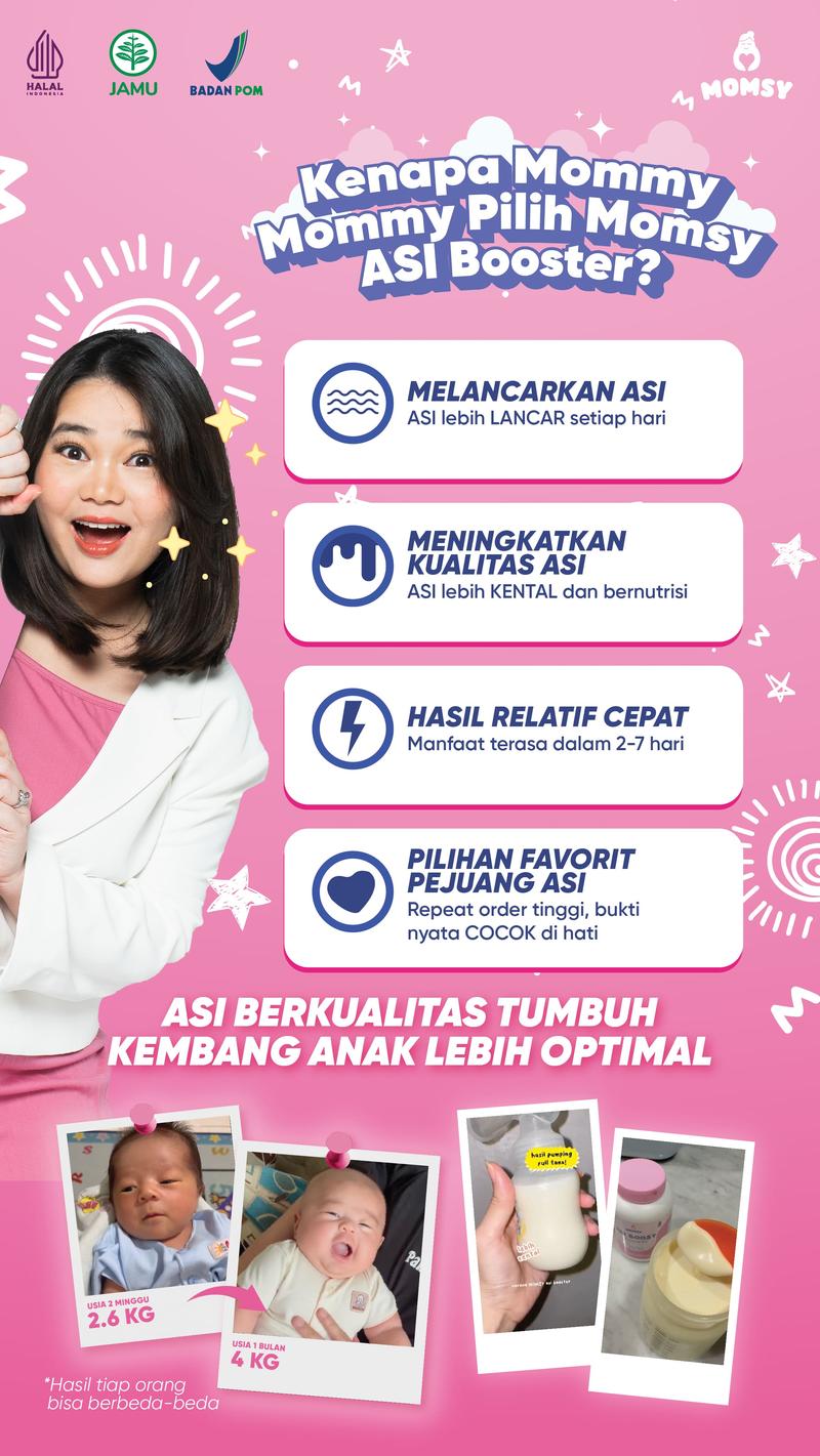 Product Introduction of MOMSY BUY 1 GET 1, ASI Booster 60 Kapsul X ALMOND MIX VANILLA 6 Sachet 23