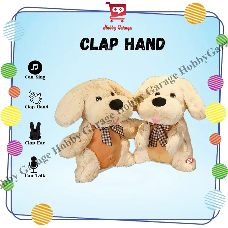 boneka peek a boo anjing clap hand mainan bayi peek ka boo Dog 0