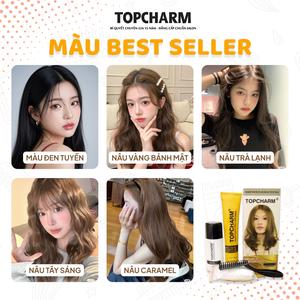 [MỚI RA MẮT] TOPCHARM MALL Kem Nhuộm Tóc Chuẩn Salon Cao Cấp Có Siêu Dưỡng Mượt Tóc Không Khô Xơ Phủ Bạc TOPCHARM (tặng oxy, bao tay, lược) Đổi Màu Tóc