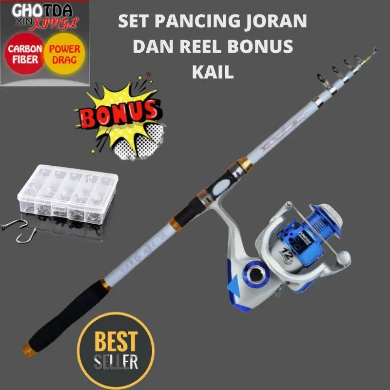 Set Pancing Kolam Sungai Joran Ghotda 210cm Reel SA3000 8 BALL BEARING BONUS KAIL 1 BOX Alat Ikan