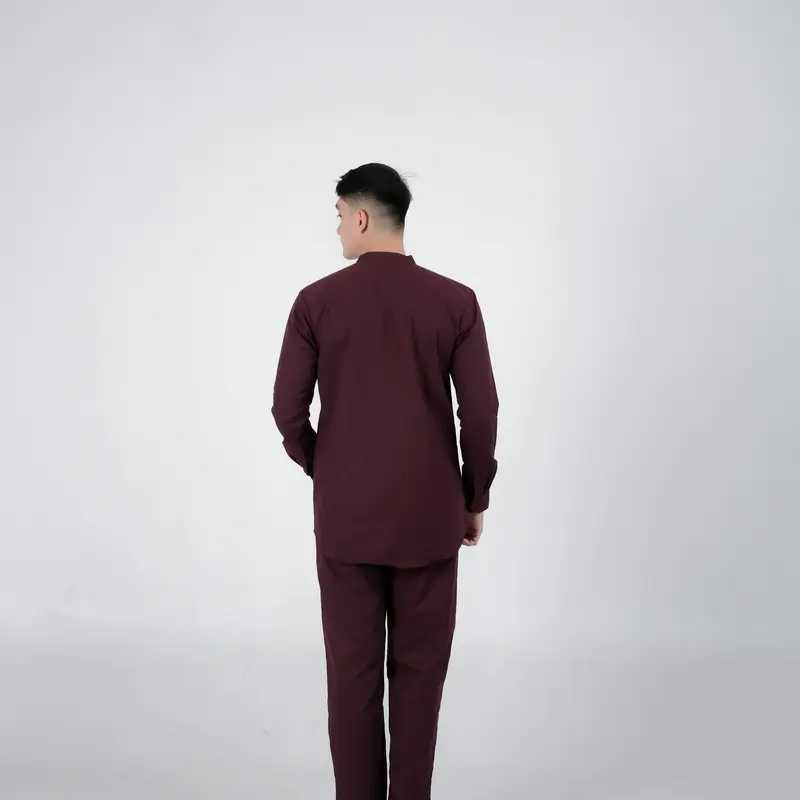 Koko Kurta Set Ottoman Maroon Lengan Panjang – Stylelaki 4