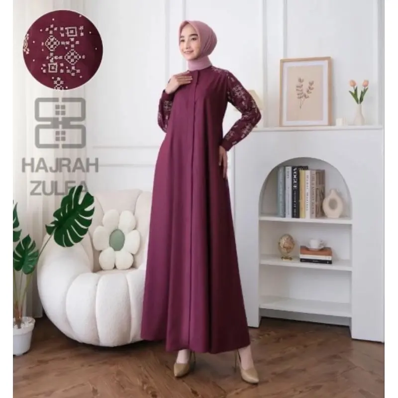 Gamis  hajrah zulfa Katun Toyobo Wanita Dress  Muslim