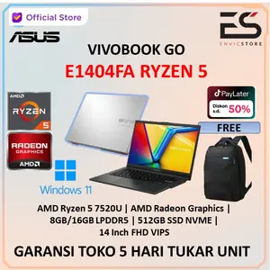 Asus Vivobook GO 14 E1404FA Ryzen 5 7520u 16GB 512GB W11+OHS 14 Inch FHD VIPS