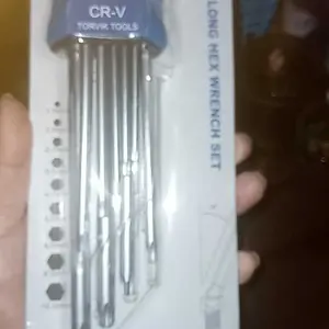【COD】TORVIK 9 Pcs 1.5-10mm Kunci L Bintang Set Vanadium Chrome Long Torx Hex Key Wrench Pendek dan Panjang CR-V Alat Perbaikan Mobil Buat buka Homda Yamaha