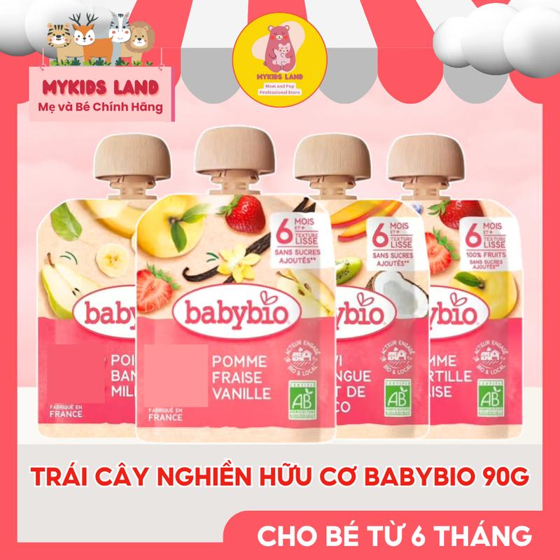  Trái Cây Nghiền Hữu Cơ BABYBIO Pháp Túi 90g Cho Bé Từ 6 Tháng Tuổi - Mẫu Mới 