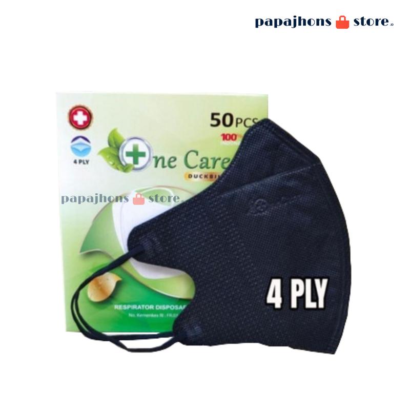 Product Introduction of Masker Duckbill One Care Filtrasi Debu Dan Virus - 100 Pcs Hitam Putih Abu-abu Pengait 8