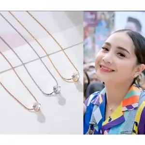 Kalung Titanium Wanita Liontin Diamond Kalung Nagita Viral