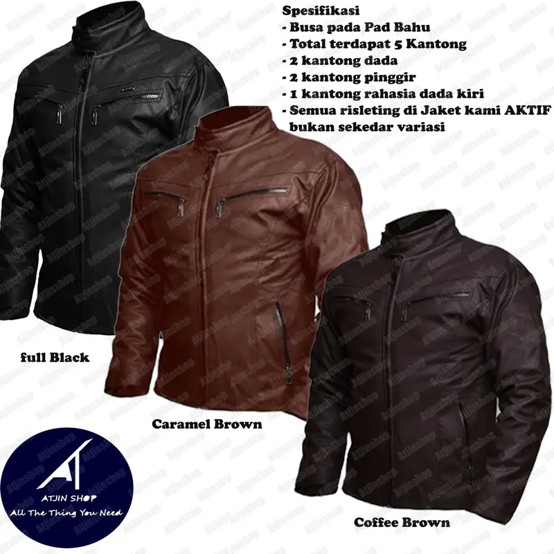 Jaket Semi Kulit Sintetik Motor Pria Anti Air dan Angin Model Banker Racing / Jaket Touring motor Pria/ Jaket Motor Pria/ Jaket kulit Terbaru 2023/ Jaket Kulit Pria Motor