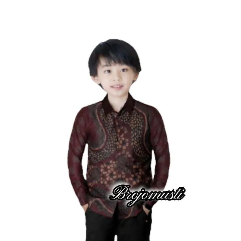 Baju Batik Ayah dan Anak Laki-Laki WATU Maroon - Ukuran M-XXL - Ibu, Katun Keluarga Dewasa Gamis Couple 2