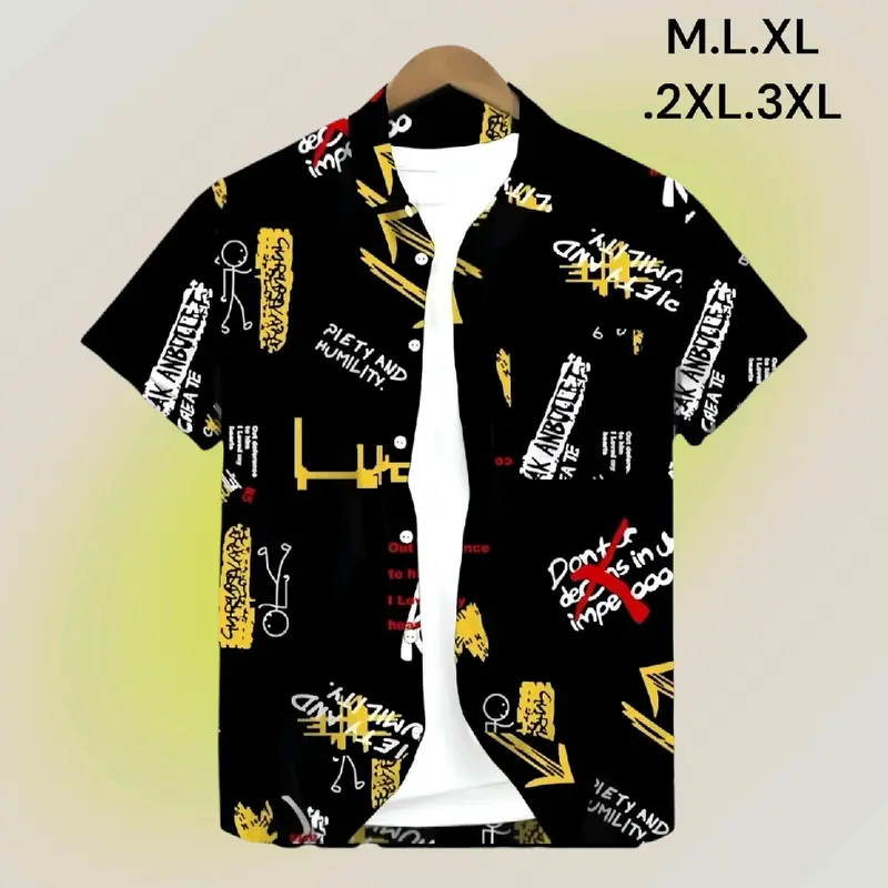 TERBARU KEMEJA MOTIF PRIA DEWASA / HEM PRIA CASUAL MOTIF / KEMEJA HAWAI KEMEJA SANTAI TERBARU Pendek rapi y Baju Kain Katun  Fit Cowok 0