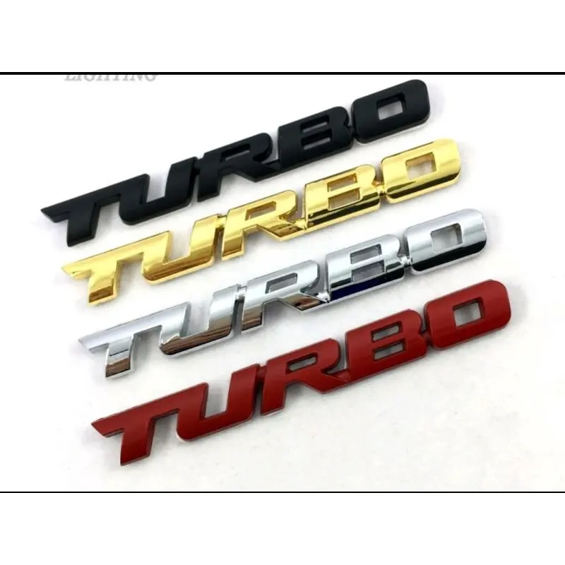 Emblem full logam tulisan turbo mobil/motor Car Kendaraan 5