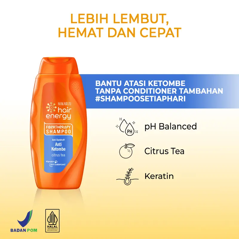 Makarizo Hair Energy Fibertheraphy Shampoo Anti Dandruff Citrus Tea 170mL / Haircare / Perawatan / Conditioner Sampo / Membersihkan Ketombe / Extract 2