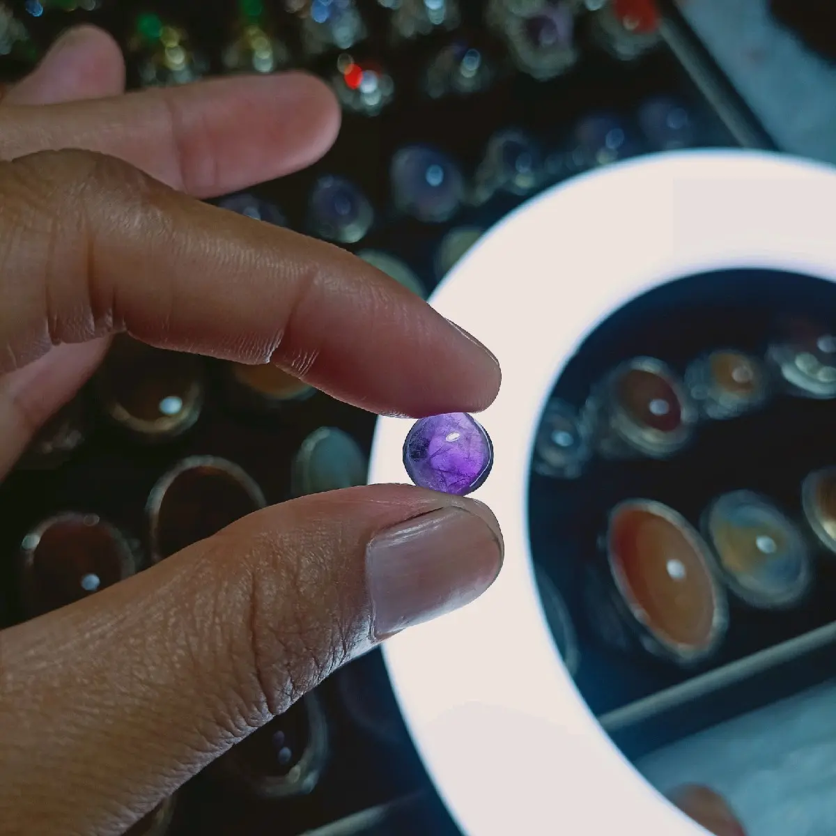 Kecubung Kalimantan, amethyst, Manik-manik cincin (harga satuan)