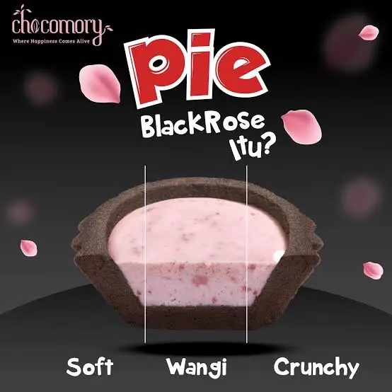 Pie Black Rose Chocomory Pie Coklat Rasa Strawberry (isi 20) 1