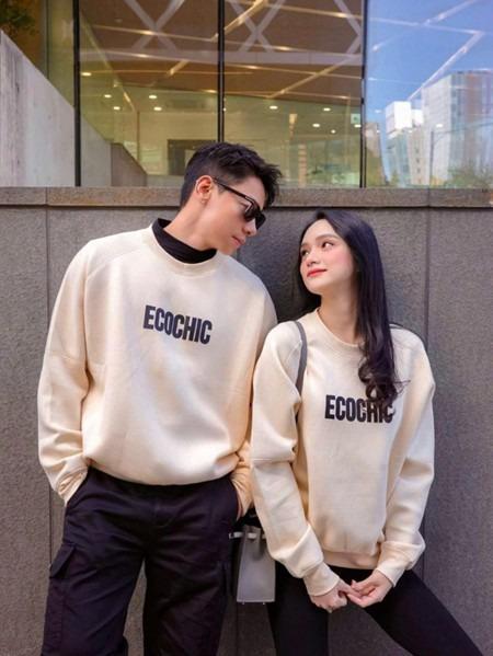 Áo Sweater Ecochic BASIC CREW NECK SWEATSHIRT Chất Liệu Lụa Cao Công Nghệ Mới Cấp Chính Hãng Nhiều Màu B091