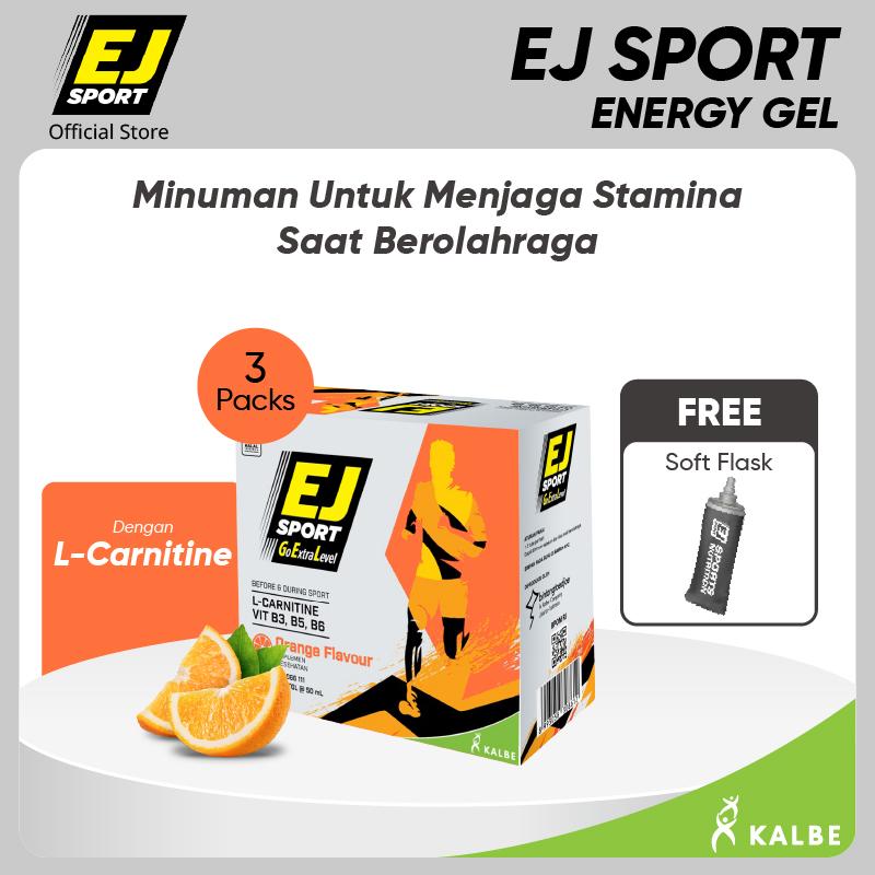 EJ Sport Orange 3 Pack - Energy Gel + Free Gift 5
