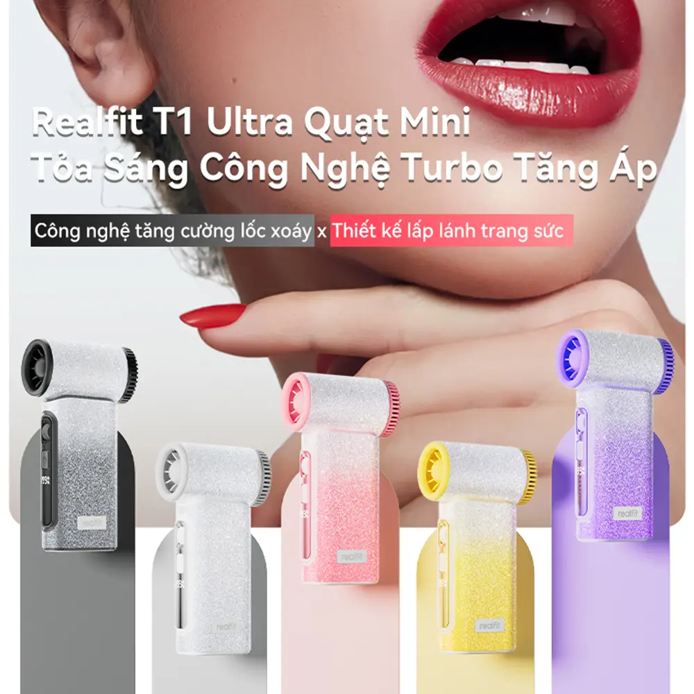 【Qùa tặng】Realfit T1Ultra Quạt Cầm Tay Tốc Độ Cao,Có Thể Điều Chỉnh 199 Tốc Độ, Màn Hình LED,Type-C Có Thể Sạc Lại, Có Dây Đeo Buộc, Thích Hợp Sử Dụng Ngoài Trời, Đi Kèm Với Dây Đeo Đá Miễn Phí | BigBuy360 - bigbuy360.vn
