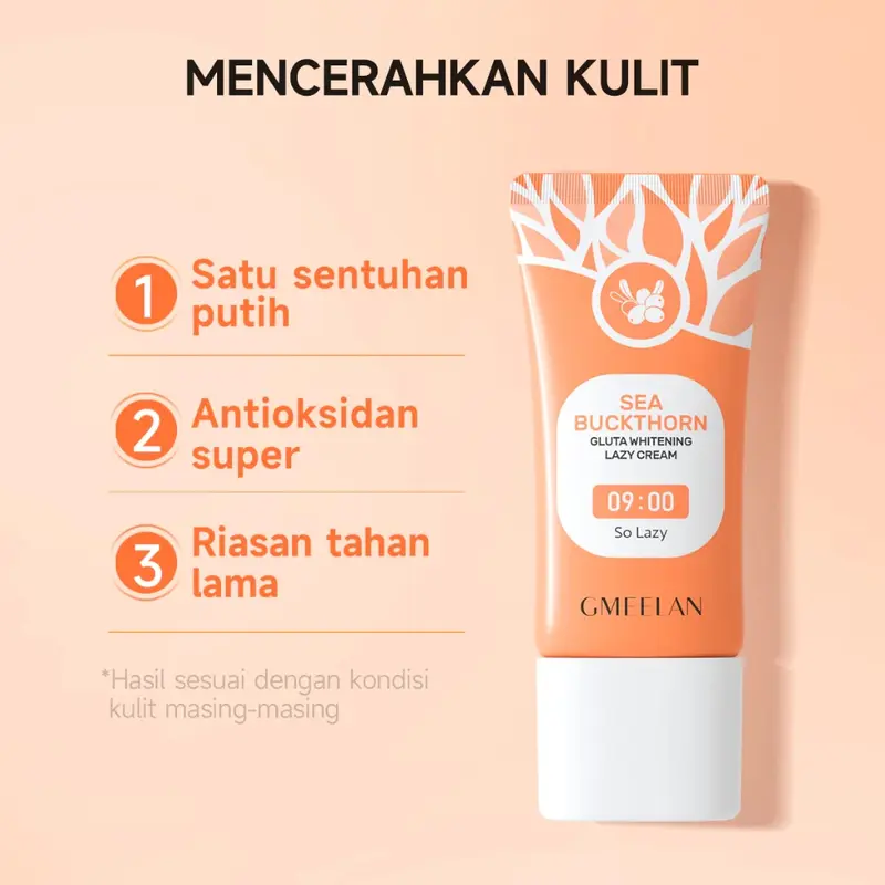 【Set Perawatan Kulit 2pcs】 Orange Enzymes Exfoliating Brightening peeling Gel 50g + Sea Buckthorn Gluta Whitening Lazy Cream 30g 7