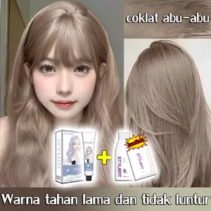 【COD/Menderitanya segera】STYLE FIT 200ml  hair colour pewarna rambut halal Pewarna Herbal Cat Rambut Ash Brown Abu-Abu Dye(pewarna rambut ash brown,hair color,Warna rambut,milk tea ash hair color,hitam,cat rambut milk tea brown,topi highlight rambut）