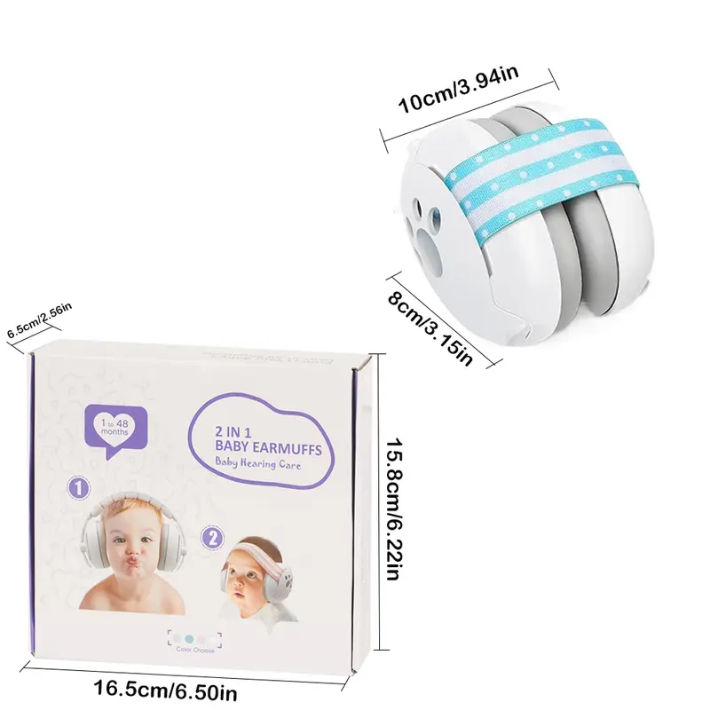 Tai nghe bảo vệ Tai cho Em Bé chất lượng cao, 2 trong 1, cải thiện giấc ngủ, thiết kế Có Thể Chuyển Đổi, khử tiếng ồn cho Em Bé, có thể điều chỉnh, bền, có thể được sử dụng như một chiếc bịt tai giảm tiếng ồn 2