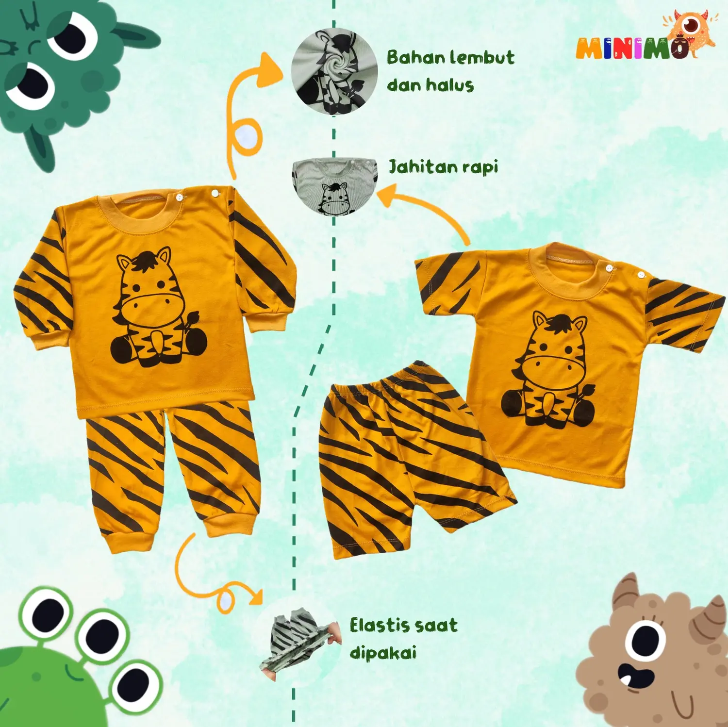 Baju Bayi Usia 0-6 bulan Newborn Motif Zebra | Baju Bayi Lengan Panjang | Baju Bayi Lengan Pendek | Baju Bayi Nyaman | Baju Tidur Anak | Baju Tidur Bayi | Baju Bayi Murah