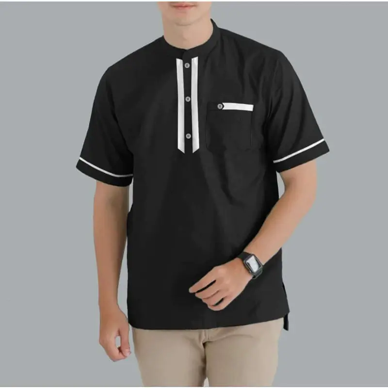 BAJU KOKO KURTA ABU BAKAR LENGAN PENDEK MUSLIM PRIA DEWASA TERBARU 2024 5