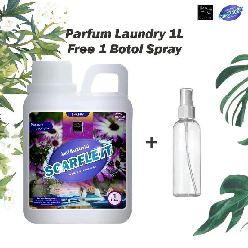 Parfum Loundry Premium Scarflett Tahan Lama 25 varian 1 Liter FREE BOTOL SPRAY JUMBO 300ML Blue Pink 4