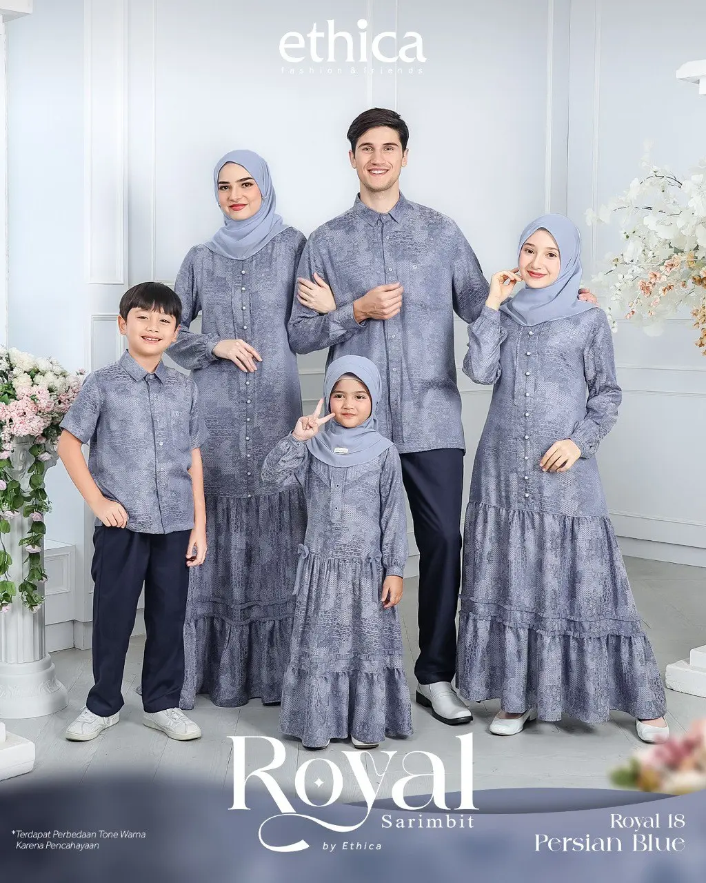 SARIMBIT/SERAGAM LEBARAN KELUARGA | BAJU LEBARAN TERBARU 2024 | ROYAL 18 PERSIAN BLUE BY ETHICA