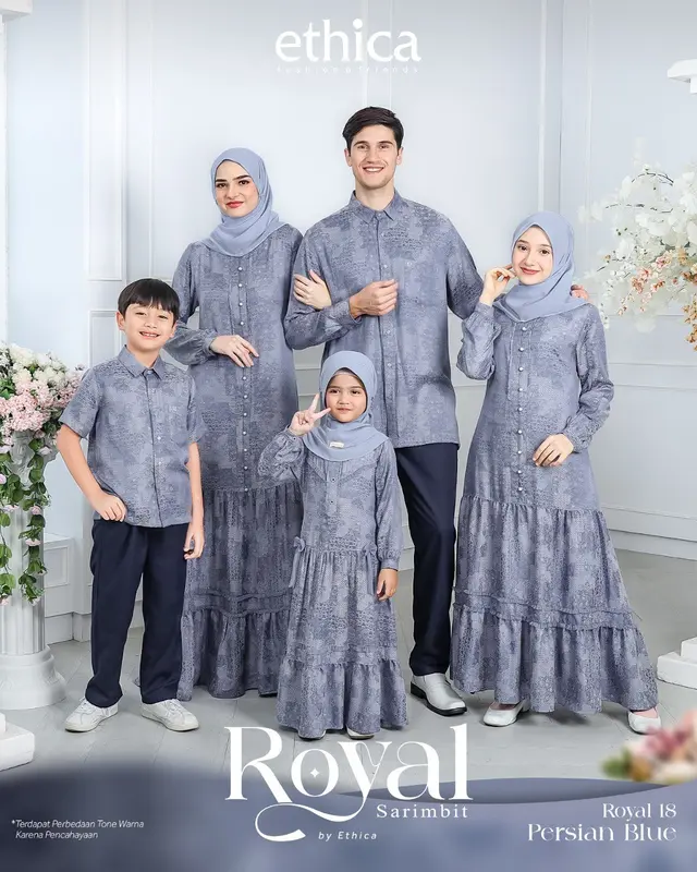 SARIMBIT/SERAGAM LEBARAN KELUARGA | BAJU LEBARAN TERBARU 2024 | ROYAL 18 PERSIAN BLUE BY ETHICA 0