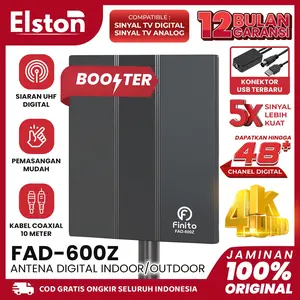 Antena TV Digital Analog DVB-T2 FAD 600z Support STB Free Kabel 10 M