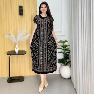 Daster Lowo Rayon Jumbo LD 130 cm Busui Friendly Resleting Depan