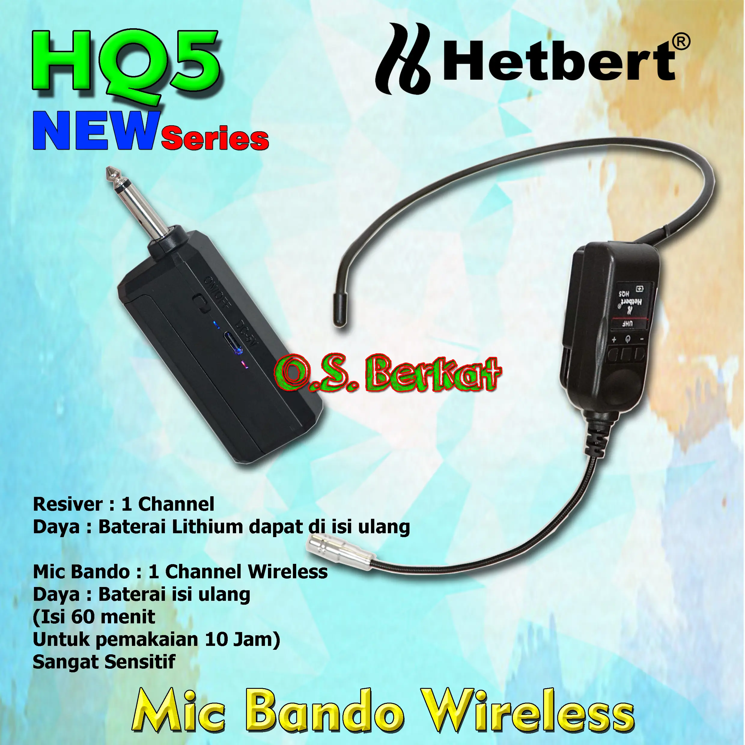 Mic Wireless Bandol HQ5 - Mic Bandol Condensor H-Q5 Mic Headset Charger Bando - Mic Imam