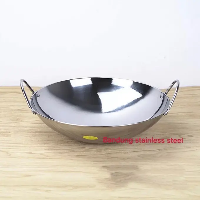 Wajan mini stainlesss steel katel bar tebal penggorengan 22cm kecil
