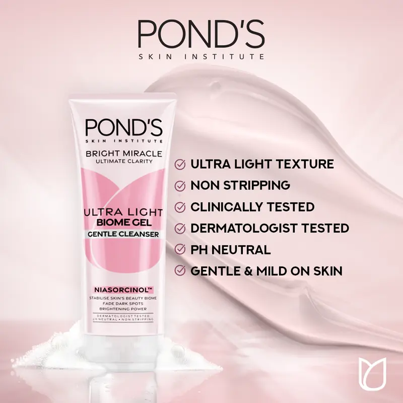 [BUY 1 GET 2] POND'S BRIGHT MIRACLE LIGHT BIOME GEL Cleanser 90gr FREE POND'S Micellar Water 55ml 2