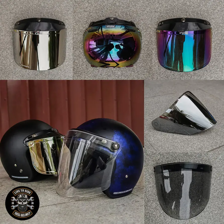 Kaca helm bogo datar/cembung/venom flat injak bening Motorcycle