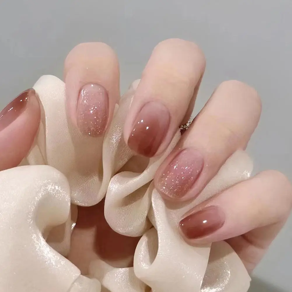 Móng Tay Giả, 24 Cái / Tờ, Kiểu Ngắn, Không Thấm Nước, Miếng Dán Móng Tay, Miếng Dán Siêu Mỏng, Dành Cho Người Trẻ