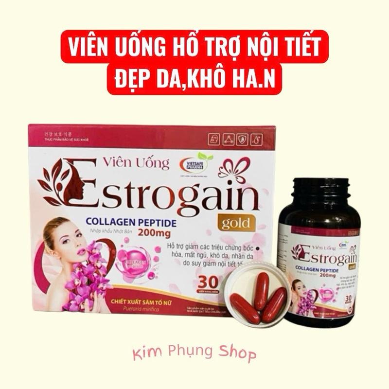 CHÍNH HÃNG CHUẨN CTY FULL GIẤY T.Ờ Viên Uống ESTROGAIN GOLD SÂM TỐ NỮ Hổ Trợ Nội Tiết,Đẹp Da,Khô Hạn Thực phẩm Chăm Sóc Sắc Đẹp