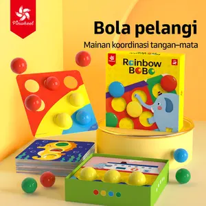 Pinwheel Rainbow Bobo Christmas Bobble Ball Mainan Edukasi Anak TK Pendidikan Pra Sekolah Latihan Koordinasi Tangan Mata Bola Warna Warni Usia 2 Tahun