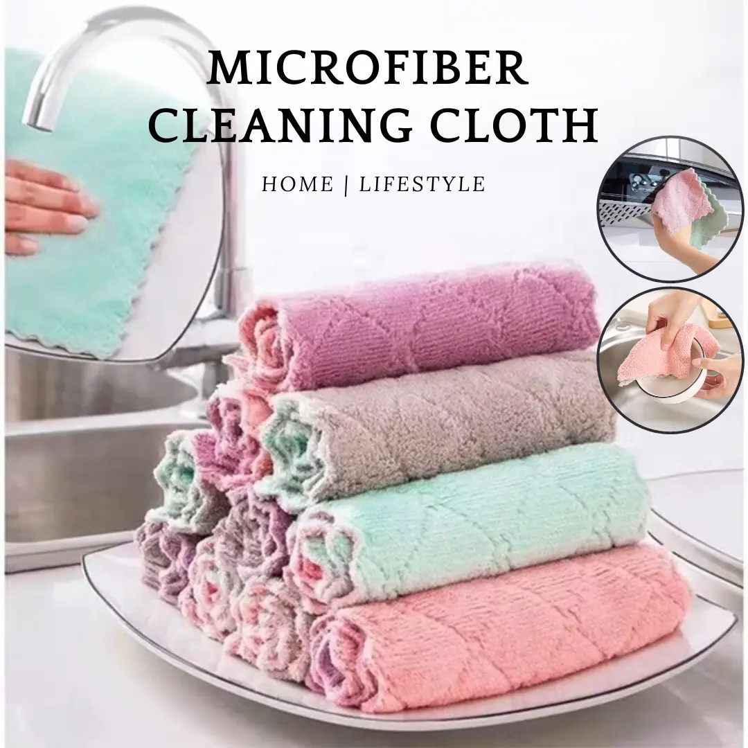 10 Pcs Microfiber Cloth Kitchen Towel